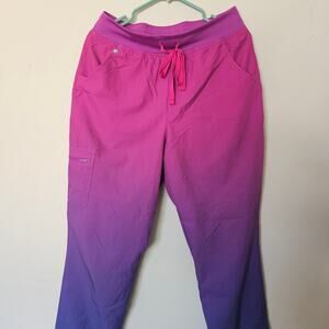 Figs Scrubs Womens pants Ombre Purple pink Size medium/tall technical collection